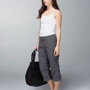 Lululemon Athletica Cream Ribbed dance studio cropped pants